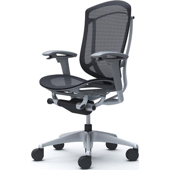 コンテッサセコンダ、可動肘、ハイバック、座メッシュ、ハンガー無、ランバー無、グレーB、シルバー、脚シルバー、ウレタン オカムラ(岡村製作所)