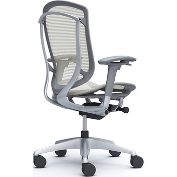 コンテッサセコンダ、可動肘、ハイバック、座メッシュ、ハンガー無、ランバー無、グレーB、シルバー、脚シルバー、ウレタン オカムラ(岡村製作所)