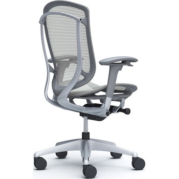 コンテッサセコンダ、可動肘、ハイバック、座メッシュ、ハンガー無、ランバー無、グレーB、シルバー、脚シルバー、ウレタン オカムラ(岡村製作所)