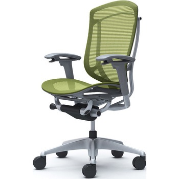 コンテッサセコンダ、可動肘、ハイバック、座メッシュ、ハンガー無、ランバー無、グレーB、シルバー、脚シルバー、ウレタン オカムラ(岡村製作所)