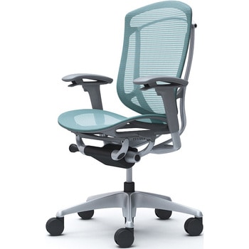 コンテッサセコンダ、可動肘、ハイバック、座メッシュ、ハンガー無、ランバー無、グレーB、シルバー、脚シルバー、ウレタン オカムラ(岡村製作所)