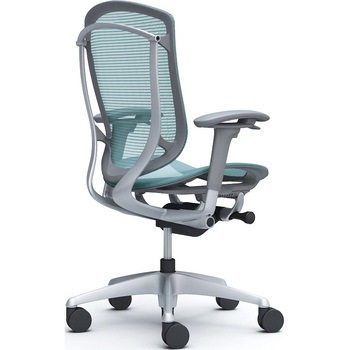 コンテッサセコンダ、可動肘、ハイバック、座メッシュ、ハンガー無、ランバー無、グレーB、シルバー、脚シルバー、ウレタン オカムラ(岡村製作所)