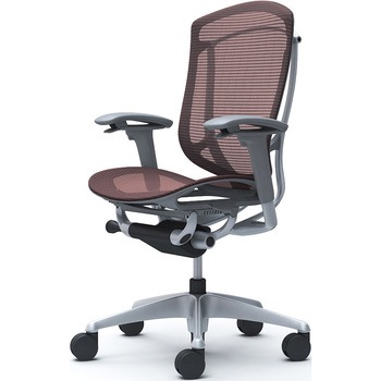 コンテッサセコンダ、可動肘、ハイバック、座メッシュ、ハンガー無、ランバー無、グレーB、シルバー、脚シルバー、ウレタン オカムラ(岡村製作所)