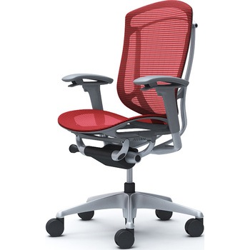 コンテッサセコンダ、可動肘、ハイバック、座メッシュ、ハンガー無、ランバー無、グレーB、シルバー、脚シルバー、ウレタン オカムラ(岡村製作所)