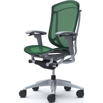 コンテッサセコンダ、可動肘、ハイバック、座メッシュ、ハンガー無、ランバー無、グレーB、シルバー、脚シルバー、ウレタン オカムラ(岡村製作所)