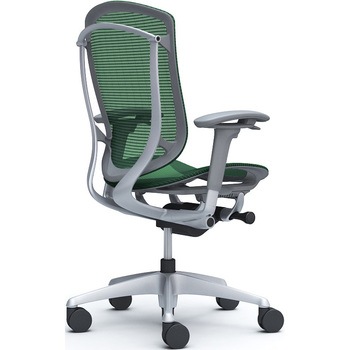 コンテッサセコンダ、可動肘、ハイバック、座メッシュ、ハンガー無、ランバー無、グレーB、シルバー、脚シルバー、ウレタン オカムラ(岡村製作所)