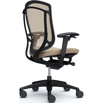 コンテッサセコンダ、可動肘、ハイバック、座クッション、ハンガー無、ランバー無、ブラックB、ブラック、脚ブラック、ウレタン オカムラ(岡村製作所)