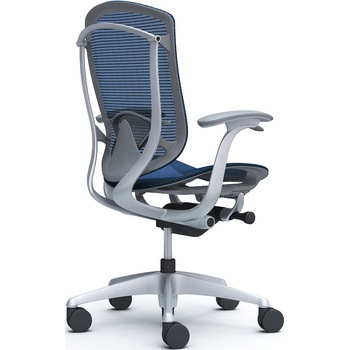 コンテッサセコンダ、固定肘、ハイバック、座メッシュ、ハンガー無、ランバー付、グレーB、シルバー、脚シルバー、ウレタン オカムラ(岡村製作所)