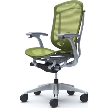 コンテッサセコンダ、固定肘、ハイバック、座メッシュ、ハンガー無、ランバー付、グレーB、シルバー、脚シルバー、ウレタン オカムラ(岡村製作所)