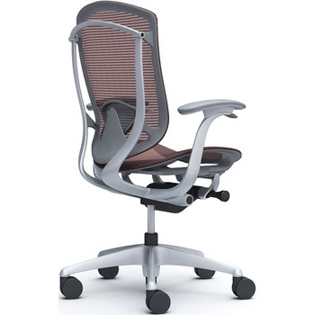 コンテッサセコンダ、固定肘、ハイバック、座メッシュ、ハンガー無、ランバー付、グレーB、シルバー、脚シルバー、ウレタン オカムラ(岡村製作所)