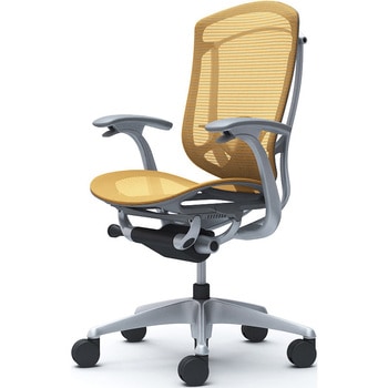 コンテッサセコンダ、固定肘、ハイバック、座メッシュ、ハンガー無、ランバー付、グレーB、シルバー、脚シルバー、ウレタン オカムラ(岡村製作所)