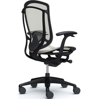 コンテッサセコンダ、固定肘、ハイバック、座メッシュ、ハンガー無、ランバー付、ブラックB、ブラック、脚ブラック、ウレタン オカムラ(岡村製作所)