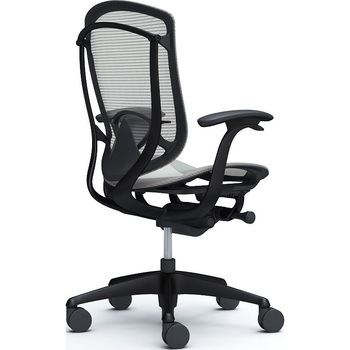 コンテッサセコンダ、固定肘、ハイバック、座メッシュ、ハンガー無、ランバー付、ブラックB、ブラック、脚ブラック、ウレタン オカムラ(岡村製作所)