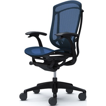 コンテッサセコンダ、固定肘、ハイバック、座メッシュ、ハンガー無、ランバー付、ブラックB、ブラック、脚ブラック、ウレタン オカムラ(岡村製作所)