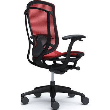 コンテッサセコンダ、固定肘、ハイバック、座メッシュ、ハンガー無、ランバー付、ブラックB、ブラック、脚ブラック、ウレタン オカムラ(岡村製作所)