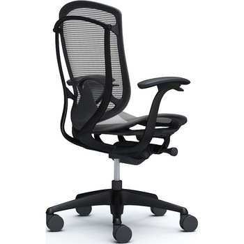 コンテッサセコンダ、固定肘、ハイバック、座メッシュ、ハンガー無、ランバー付、ブラックB、ブラック、脚ブラック、ウレタン オカムラ(岡村製作所)