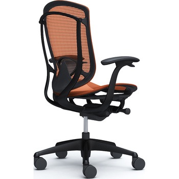 コンテッサセコンダ、固定肘、ハイバック、座メッシュ、ハンガー無、ランバー付、ブラックB、ブラック、脚ブラック、ウレタン オカムラ(岡村製作所)