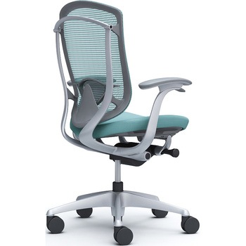 コンテッサセコンダ、固定肘、ハイバック、座クッション、ハンガー無、ランバー付、グレーB、シルバー、脚シルバー、ウレタン オカムラ(岡村製作所)