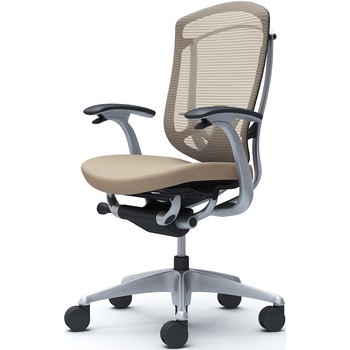 CC43YS FPC7 コンテッサセコンダ、固定肘、ハイバック、座クッション、ハンガー無、ランバー付、ブラックB、シルバー、脚シルバー、ウレタン オカムラ(岡村製作所) 62603785