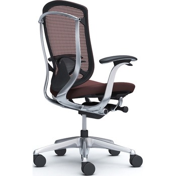 コンテッサセコンダ、固定肘、ハイバック、座クッション、ハンガー無、ランバー付、ブラックB、ポリッシュ、脚ポリッシュ、ウレタン オカムラ(岡村製作所)