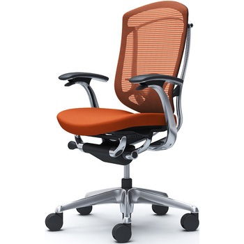 コンテッサセコンダ、固定肘、ハイバック、座クッション、ハンガー無、ランバー付、ブラックB、ポリッシュ、脚ポリッシュ、ウレタン オカムラ(岡村製作所)