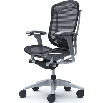 コンテッサセコンダ、可動肘、ハイバック、座メッシュ、ハンガー無、ランバー付、グレーB、シルバー、脚シルバー、ウレタン - オカムラ(岡村製作所)