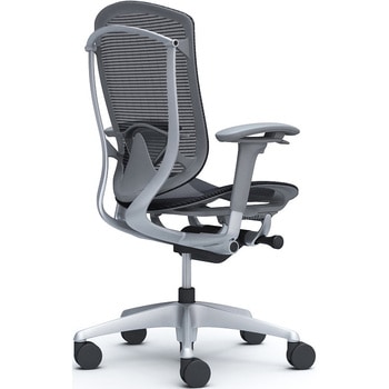 コンテッサセコンダ、可動肘、ハイバック、座メッシュ、ハンガー無、ランバー付、グレーB、シルバー、脚シルバー、ウレタン - オカムラ(岡村製作所)