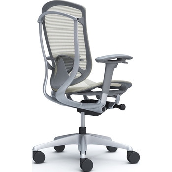 コンテッサセコンダ、可動肘、ハイバック、座メッシュ、ハンガー無、ランバー付、グレーB、シルバー、脚シルバー、ウレタン - オカムラ(岡村製作所)