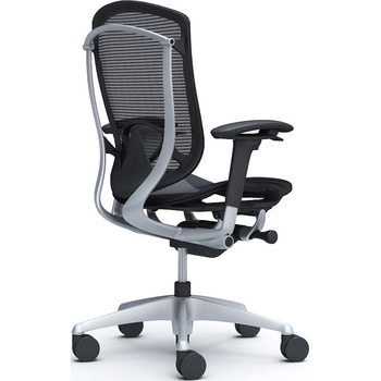 コンテッサセコンダ、可動肘、ハイバック、座メッシュ、ハンガー無、ランバー付、ブラックB、シルバー、脚シルバー、ウレタン オカムラ(岡村製作所)