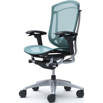 コンテッサセコンダ、可動肘、ハイバック、座メッシュ、ハンガー無、ランバー付、ブラックB、シルバー、脚シルバー、ウレタン オカムラ(岡村製作所)