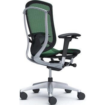 コンテッサセコンダ、可動肘、ハイバック、座メッシュ、ハンガー無、ランバー付、ブラックB、シルバー、脚シルバー、ウレタン オカムラ(岡村製作所)