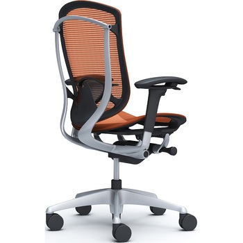 コンテッサセコンダ、可動肘、ハイバック、座メッシュ、ハンガー無、ランバー付、ブラックB、シルバー、脚シルバー、ウレタン オカムラ(岡村製作所)