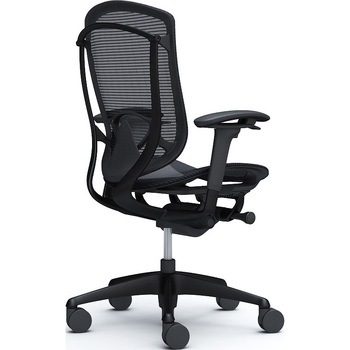 コンテッサセコンダ、可動肘、ハイバック、座メッシュ、ハンガー無、ランバー付、ブラックB、ブラック、脚ブラック、ウレタン - オカムラ(岡村製作所)