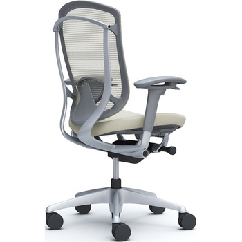 コンテッサセコンダ、可動肘、ハイバック、座クッション、ハンガー無、ランバー付、グレーB、シルバー、脚シルバー、ウレタン - オカムラ(岡村製作所)