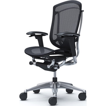 コンテッサセコンダ、可動肘、ハイバック、座メッシュ、ハンガー無、ランバー付、ブラックB、ポリッシュ、脚ポリッシュ、ウレタン - オカムラ(岡村製作所)