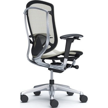 コンテッサセコンダ、可動肘、ハイバック、座メッシュ、ハンガー無、ランバー付、ブラックB、ポリッシュ、脚ポリッシュ、ウレタン - オカムラ(岡村製作所)