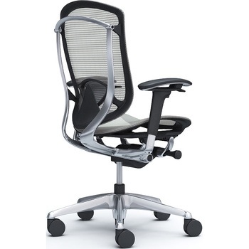 コンテッサセコンダ、可動肘、ハイバック、座メッシュ、ハンガー無、ランバー付、ブラックB、ポリッシュ、脚ポリッシュ、ウレタン - オカムラ(岡村製作所)