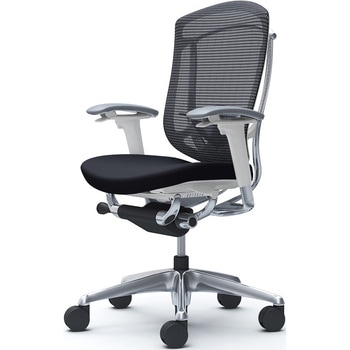 コンテッサセコンダ、可動肘、ハイバック、座クッション、ハンガー無、ランバー付、ホワイトB、ポリッシュ、脚ポリッシュ、ウレタン - オカムラ(岡村製作所)