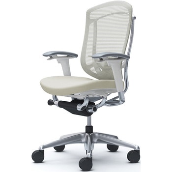 コンテッサセコンダ、可動肘、ハイバック、座クッション、ハンガー無、ランバー付、ホワイトB、ポリッシュ、脚ポリッシュ、ウレタン - オカムラ(岡村製作所)