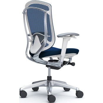 コンテッサセコンダ、可動肘、ハイバック、座クッション、ハンガー無、ランバー付、ホワイトB、ポリッシュ、脚ポリッシュ、ウレタン - オカムラ(岡村製作所)