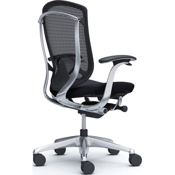 コンテッサセコンダ，固定肘，座クッション，ハイバック5本脚，ポリッシュ，ブラック，ランバー付ハンガー無 - オカムラ(岡村製作所)