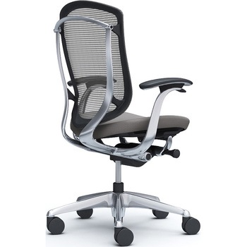 コンテッサセコンダ、固定肘、ハイバック、座クッション、ハンガー無、ランバー無、ブラックB、ポリッシュ、脚ポリッシュ、ウレタン オカムラ(岡村製作所)