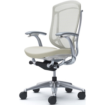 コンテッサセコンダ、固定肘、ハイバック、座クッション、ハンガー無、ランバー無、ホワイトB、ポリッシュ、脚ポリッシュ、ウレタン - オカムラ(岡村製作所)