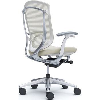 コンテッサセコンダ、固定肘、ハイバック、座クッション、ハンガー無、ランバー無、ホワイトB、ポリッシュ、脚ポリッシュ、ウレタン - オカムラ(岡村製作所)