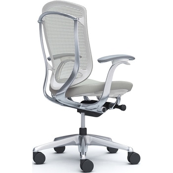 コンテッサセコンダ、固定肘、ハイバック、座クッション、ハンガー無、ランバー無、ホワイトB、ポリッシュ、脚ポリッシュ、ウレタン - オカムラ(岡村製作所)