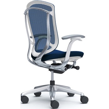 コンテッサセコンダ、固定肘、ハイバック、座クッション、ハンガー無、ランバー無、ホワイトB、ポリッシュ、脚ポリッシュ、ウレタン - オカムラ(岡村製作所)