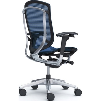 コンテッサセコンダ、可動肘、ハイバック、座メッシュ、ハンガー無、ランバー無、ブラックB、ポリッシュ、脚ポリッシュ、ウレタン オカムラ(岡村製作所)