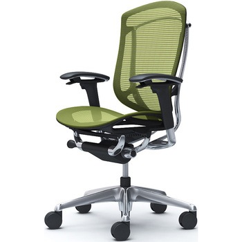 コンテッサセコンダ、可動肘、ハイバック、座メッシュ、ハンガー無、ランバー無、ブラックB、ポリッシュ、脚ポリッシュ、ウレタン オカムラ(岡村製作所)