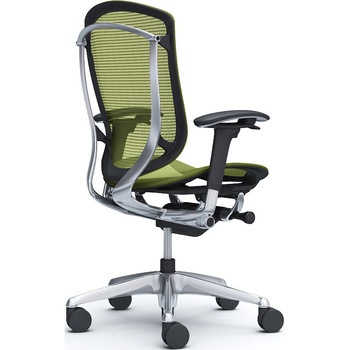 コンテッサセコンダ、可動肘、ハイバック、座メッシュ、ハンガー無、ランバー無、ブラックB、ポリッシュ、脚ポリッシュ、ウレタン オカムラ(岡村製作所)