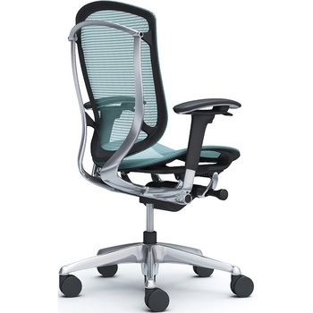 コンテッサセコンダ、可動肘、ハイバック、座メッシュ、ハンガー無、ランバー無、ブラックB、ポリッシュ、脚ポリッシュ、ウレタン オカムラ(岡村製作所)